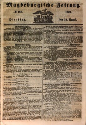 Magdeburgische Zeitung Dienstag 14. August 1849