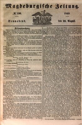 Magdeburgische Zeitung Samstag 25. August 1849