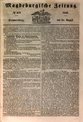Magdeburgische Zeitung Donnerstag 30. August 1849