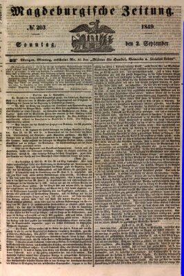 Magdeburgische Zeitung Sonntag 2. September 1849