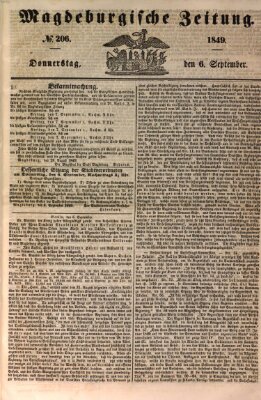 Magdeburgische Zeitung Donnerstag 6. September 1849