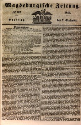 Magdeburgische Zeitung Freitag 7. September 1849