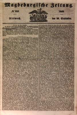 Magdeburgische Zeitung Mittwoch 26. September 1849