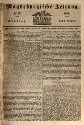 Magdeburgische Zeitung Sonntag 7. Oktober 1849