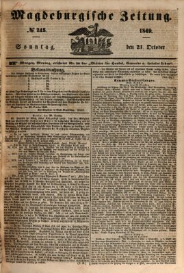 Magdeburgische Zeitung Sonntag 21. Oktober 1849