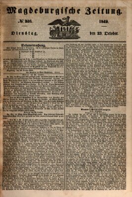 Magdeburgische Zeitung Dienstag 23. Oktober 1849