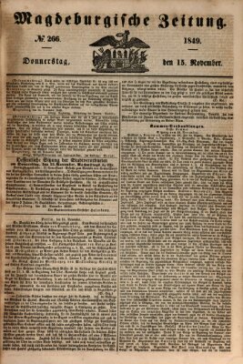 Magdeburgische Zeitung Donnerstag 15. November 1849