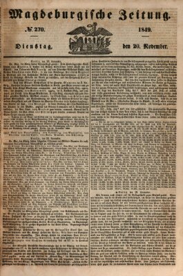 Magdeburgische Zeitung Dienstag 20. November 1849