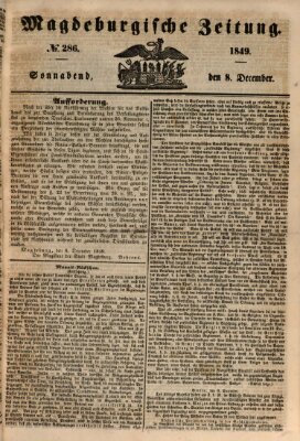 Magdeburgische Zeitung Samstag 8. Dezember 1849