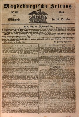 Magdeburgische Zeitung Mittwoch 19. Dezember 1849