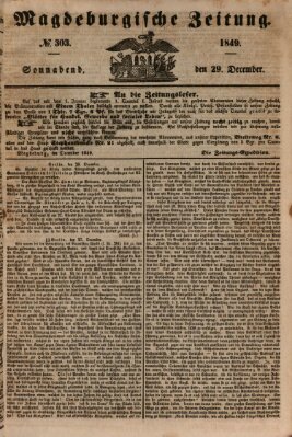 Magdeburgische Zeitung Samstag 29. Dezember 1849