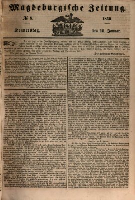 Magdeburgische Zeitung Donnerstag 10. Januar 1850