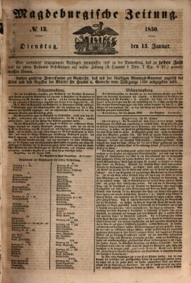 Magdeburgische Zeitung Dienstag 15. Januar 1850