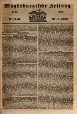 Magdeburgische Zeitung Mittwoch 16. Januar 1850