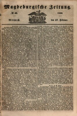 Magdeburgische Zeitung Mittwoch 27. Februar 1850