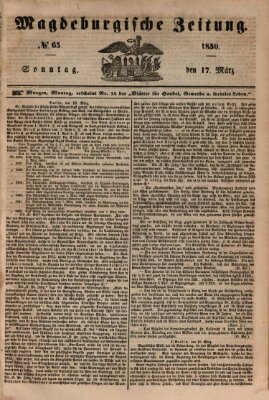 Magdeburgische Zeitung Sonntag 17. März 1850