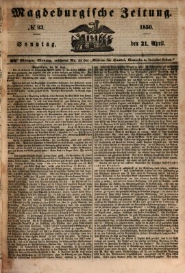 Magdeburgische Zeitung Sonntag 21. April 1850