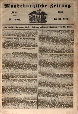 Magdeburgische Zeitung Mittwoch 24. April 1850