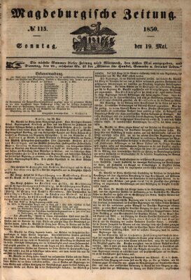 Magdeburgische Zeitung Sonntag 19. Mai 1850