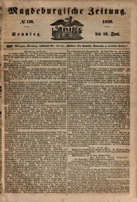 Magdeburgische Zeitung Sonntag 16. Juni 1850