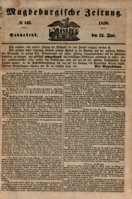 Magdeburgische Zeitung Samstag 22. Juni 1850