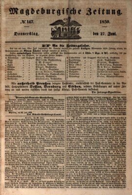 Magdeburgische Zeitung Donnerstag 27. Juni 1850