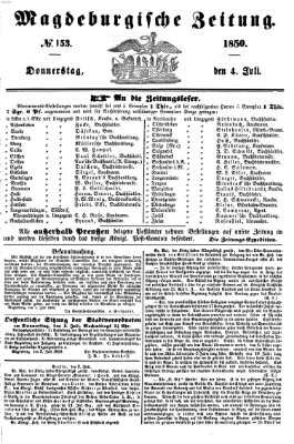 Magdeburgische Zeitung Donnerstag 4. Juli 1850