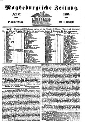 Magdeburgische Zeitung Donnerstag 1. August 1850