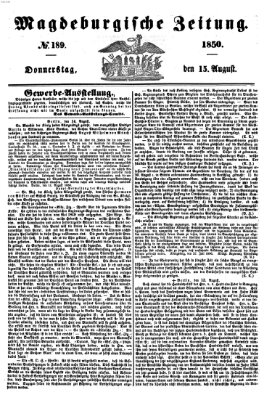 Magdeburgische Zeitung Donnerstag 15. August 1850