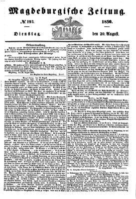 Magdeburgische Zeitung Dienstag 20. August 1850