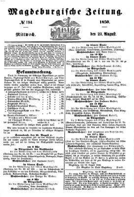 Magdeburgische Zeitung Mittwoch 21. August 1850