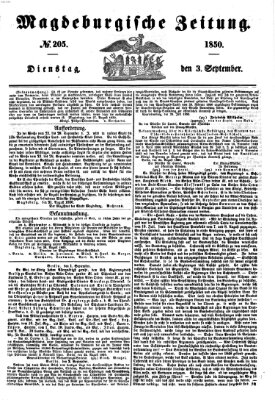 Magdeburgische Zeitung Dienstag 3. September 1850