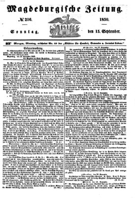 Magdeburgische Zeitung Sonntag 15. September 1850