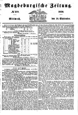 Magdeburgische Zeitung Mittwoch 18. September 1850