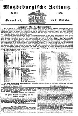 Magdeburgische Zeitung Samstag 21. September 1850