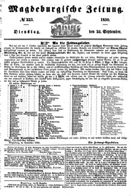 Magdeburgische Zeitung Dienstag 24. September 1850