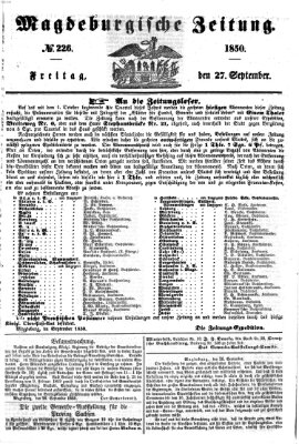 Magdeburgische Zeitung Freitag 27. September 1850