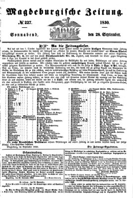 Magdeburgische Zeitung Samstag 28. September 1850