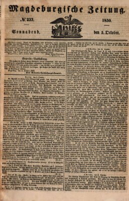 Magdeburgische Zeitung Samstag 5. Oktober 1850