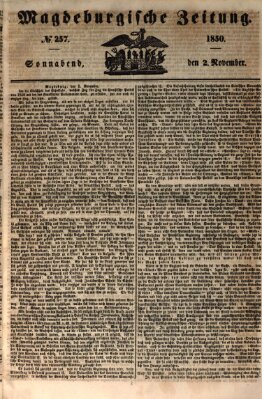 Magdeburgische Zeitung Samstag 2. November 1850