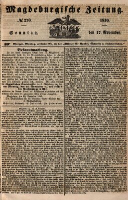 Magdeburgische Zeitung Sonntag 17. November 1850