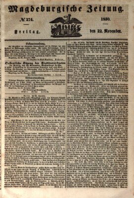 Magdeburgische Zeitung Freitag 22. November 1850