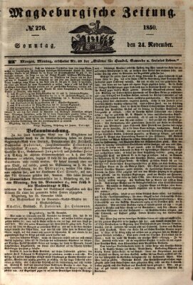 Magdeburgische Zeitung Sonntag 24. November 1850