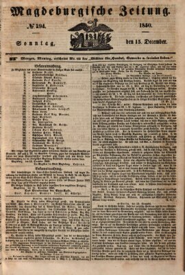 Magdeburgische Zeitung Sonntag 15. Dezember 1850