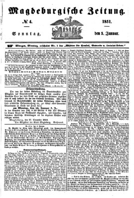 Magdeburgische Zeitung Sonntag 5. Januar 1851