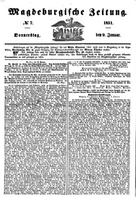 Magdeburgische Zeitung Donnerstag 9. Januar 1851