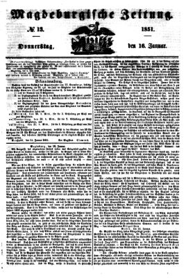 Magdeburgische Zeitung Donnerstag 16. Januar 1851