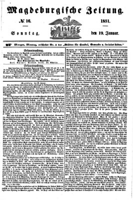 Magdeburgische Zeitung Sonntag 19. Januar 1851