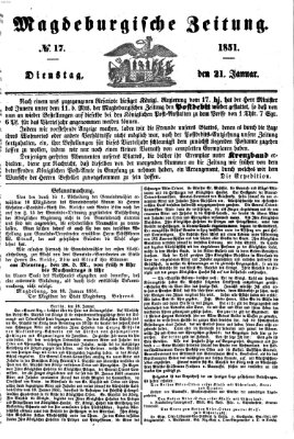 Magdeburgische Zeitung Dienstag 21. Januar 1851