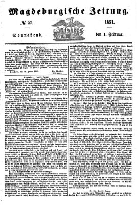 Magdeburgische Zeitung Samstag 1. Februar 1851